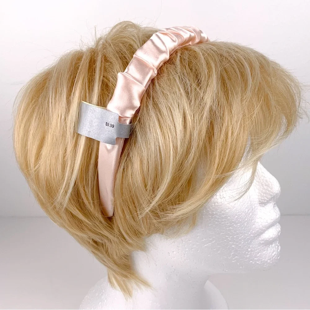 Pink satin headband women's 2009 Target band covered in blush pink fabric